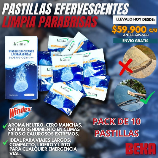 PASTILLAS  EFERVESCENTES LIMPIA PARABRISAS |WINDEX®|