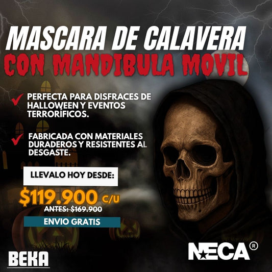 Mascara Calavera Halloween mandíbula móvil |NECA ®|