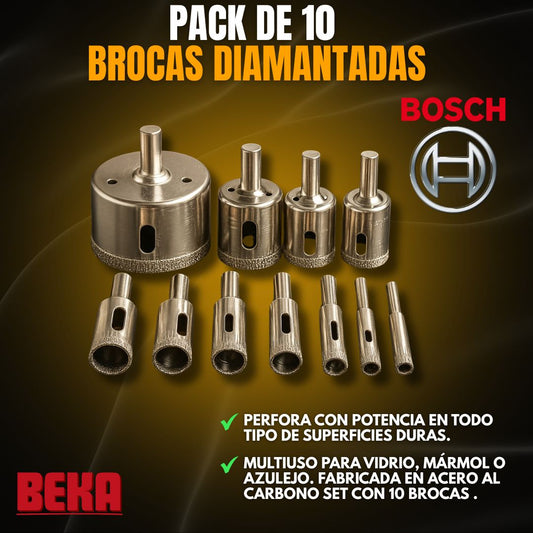 PACK X 10 BROCAS DIMANTADAS |BOSCH®|