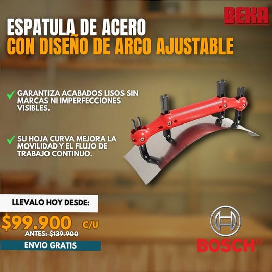 ESPATULA DE ACERO  CON DISEÑO DE ARCO AJUSTABLE |BOSCH®|