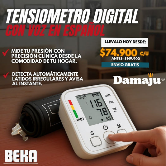 Tensiómetro de brazo digital vos en  español |DAMAJU®|