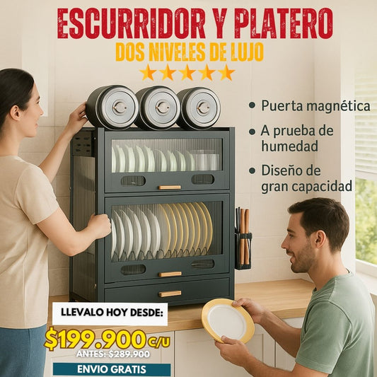 ESCURRIDOR Y PLATERO DOS NIVELES DE LUJO