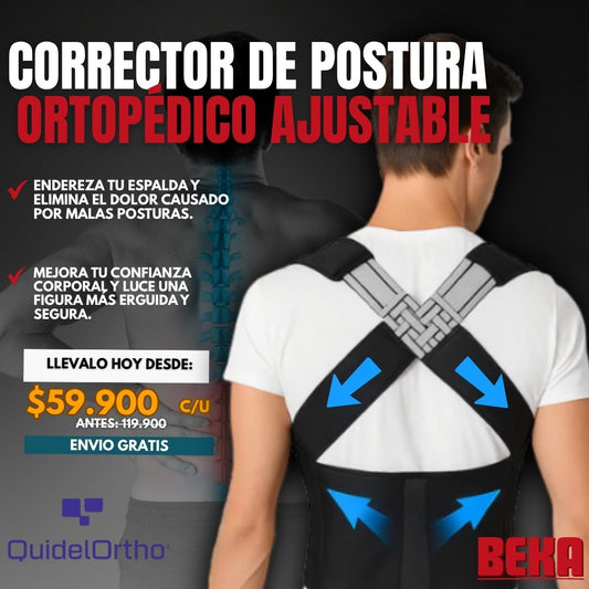 CORRECTOR DE POSTURA ORTOPEDICO AJUSTABLE |QUIDELORTHO®|