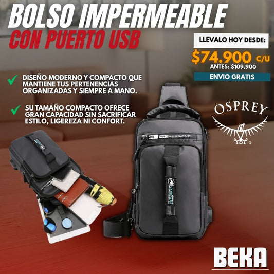 BOLSO IMPERMEABLE CON PUERTO USB |OSPREY®|