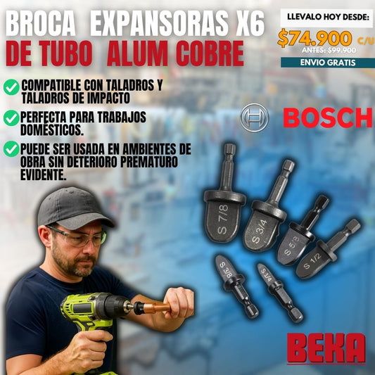 BROCAS EXPANSORAS DE TUBOS ALUM-COBREX6  |BOSCH ® |