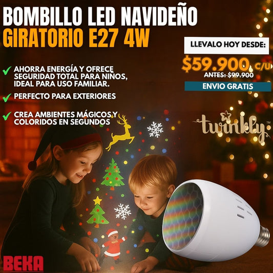 BOMBILLO LED NAVIDEÑO GIRATORIO E27 4W |TWINKLY®|