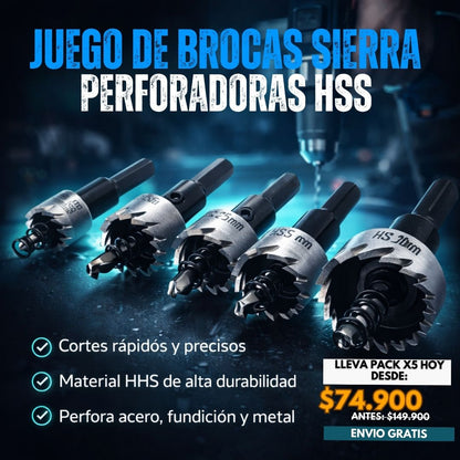 JUEGO DE BROCAS SIERRA PERFORADORAS HSS®