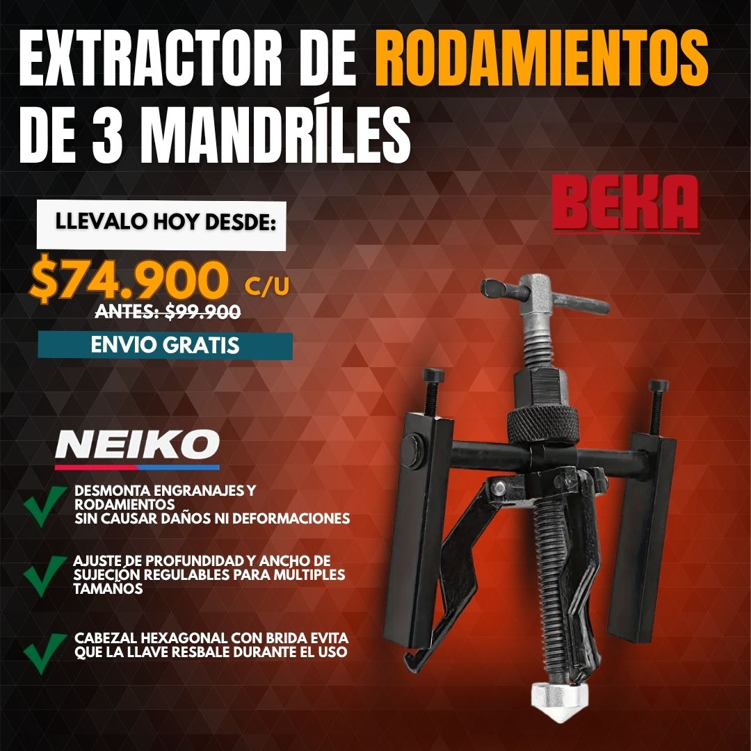 EXTRACTOR DE RODAMIENTOS DE 3 MANDRILES|NEIKO®|