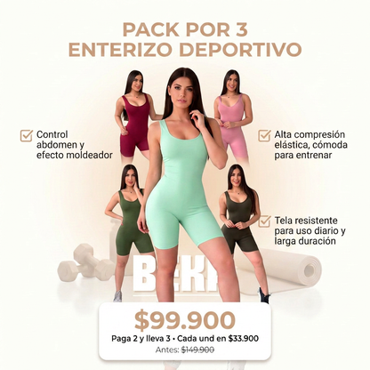 PACK POR 3 ENTERIZO DEPORTIVO