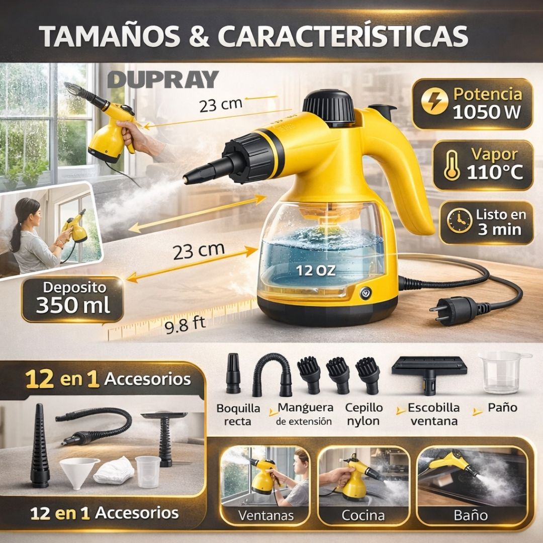 LIMPIADOR A VAPOR DESINFECTANTE MULTIUSOS DUPRAY®