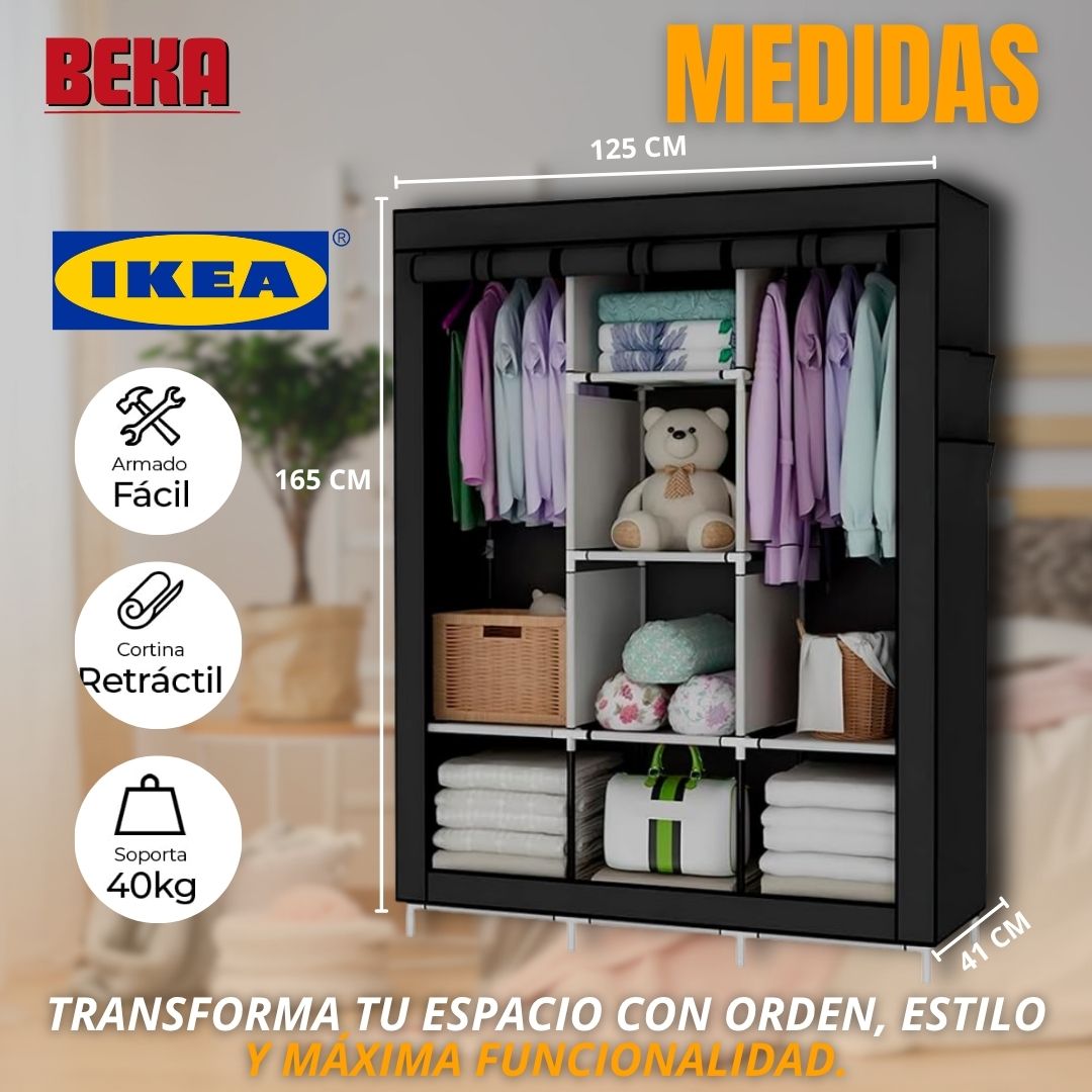 CLOSET PLEGABLE DE 3 DIVISIONES DISEÑO MODERNO |IKEA®|