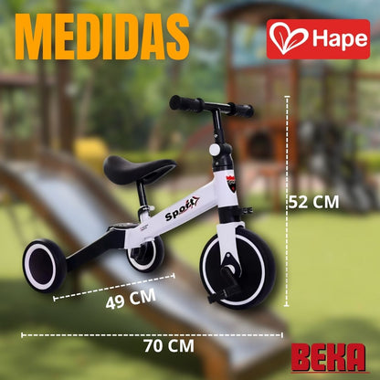 TRICICLO INFANTIL 3 EN 1 DEPORTIVO|HAPE®|