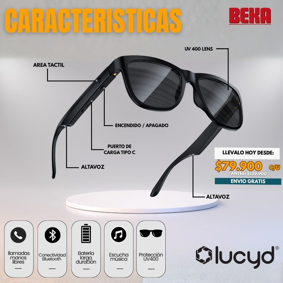 GAFAS SMART CON BLUETOOTH Y AUDIO |LUCYD®|