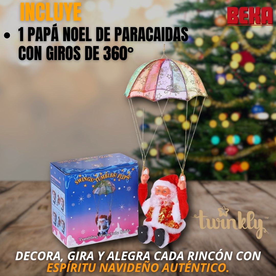 PAPÁ NOEL CON PARACAIDAS GIRATORIO |TWINKLY®|