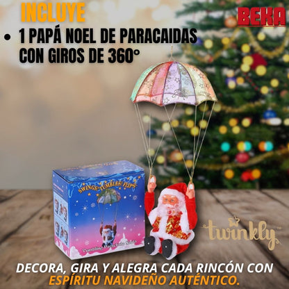 PAPÁ NOEL CON PARACAIDAS GIRATORIO |TWINKLY®|