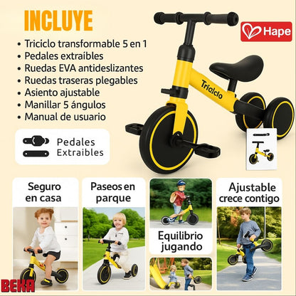 TRICICLO INFANTIL 3 EN 1 DEPORTIVO|HAPE®|