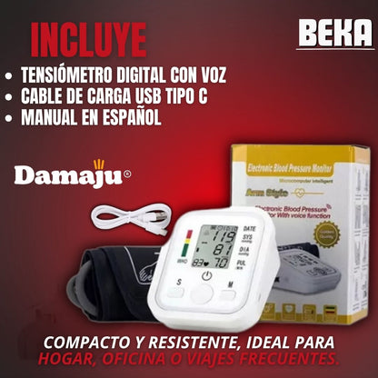 Tensiómetro de brazo digital vos en  español |DAMAJU®|