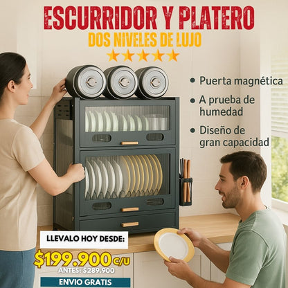 ESCURRIDOR Y PLATERO DOS NIVELES DE LUJO