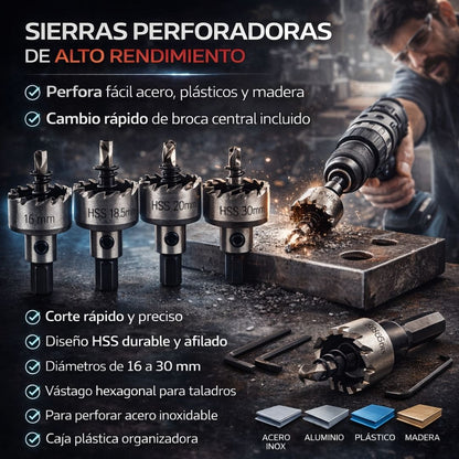 JUEGO DE BROCAS SIERRA PERFORADORAS HSS®