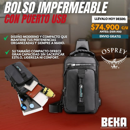 BOLSO IMPERMEABLE CON PUERTO USB |OSPREY®|