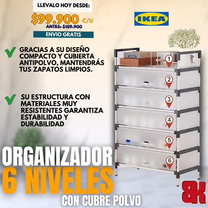 ZAPATERO 6 NIVELES CUBIERTO |IKEA®|