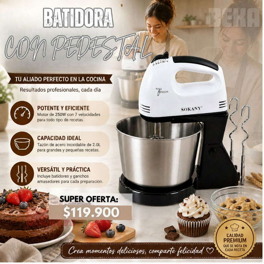 BATIDORA CON PEDESTAL - SOKANY