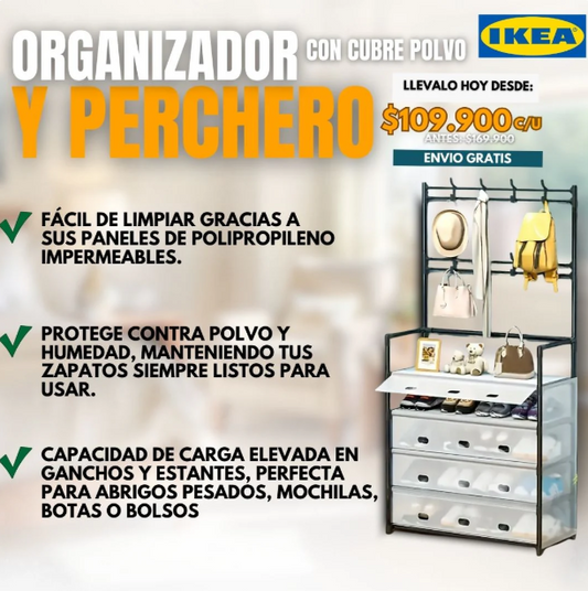 PERCHERO Y ORGANIZADOR CON CUBRE POLVO |IKEA®