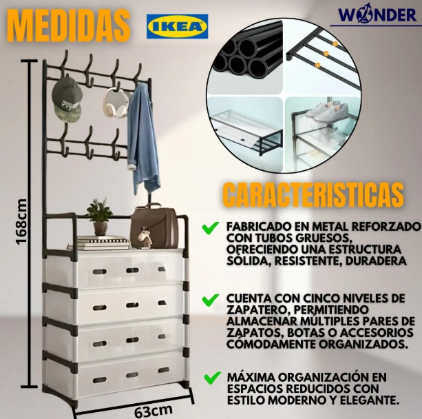 PERCHERO Y ORGANIZADOR CON CUBRE POLVO |IKEA®