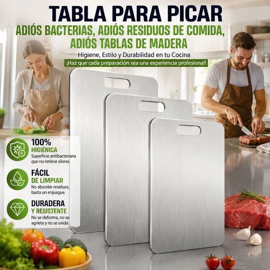 KIT X3 TABLA CORTAR  ACERO INOXIDABLE 304