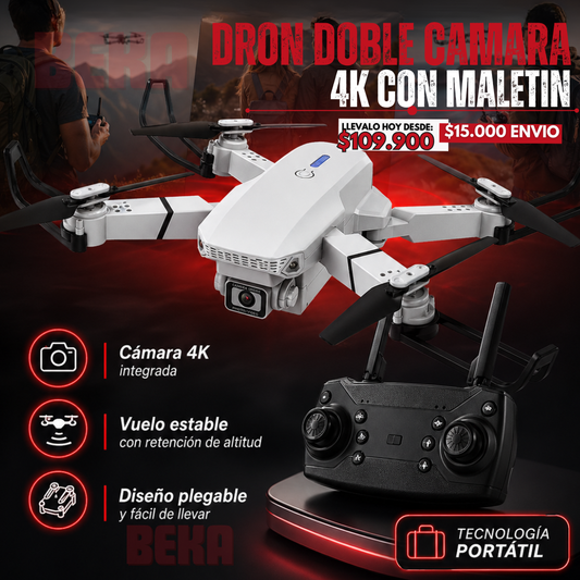 DRON DOBLE CAMARA 4K CON MALETIN
