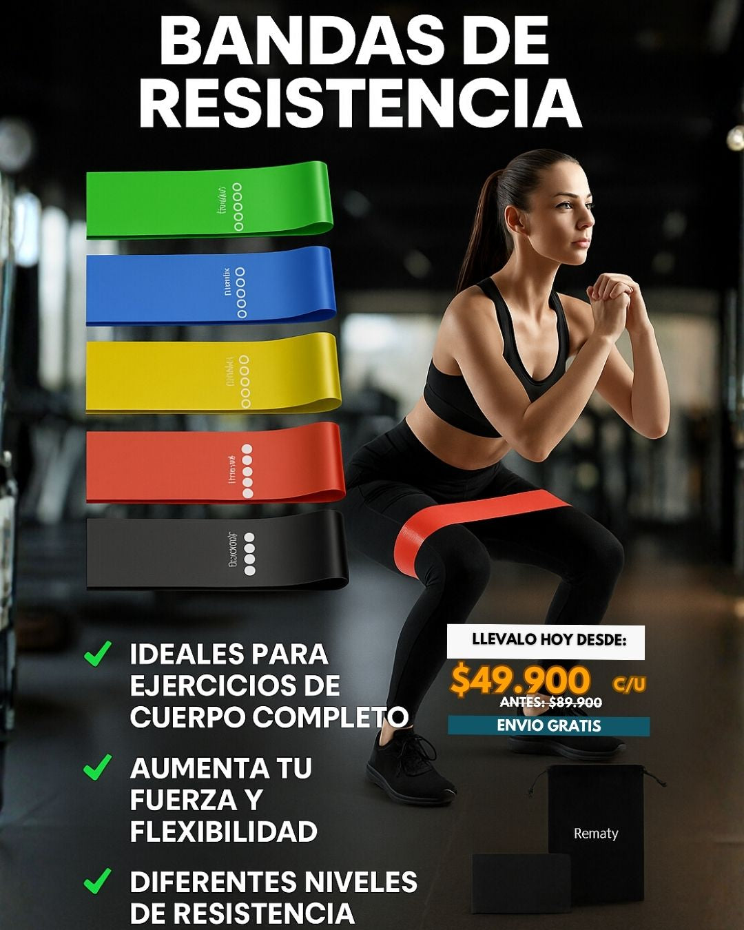 SET DE BANDAS ELASTICAS JT-010