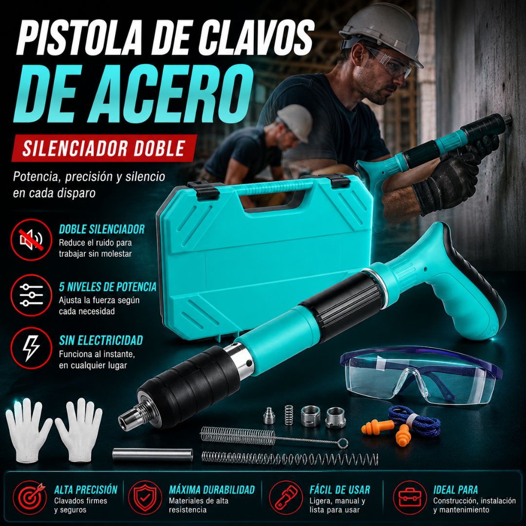 PISTOLA DE CLAVOS DE ACERO