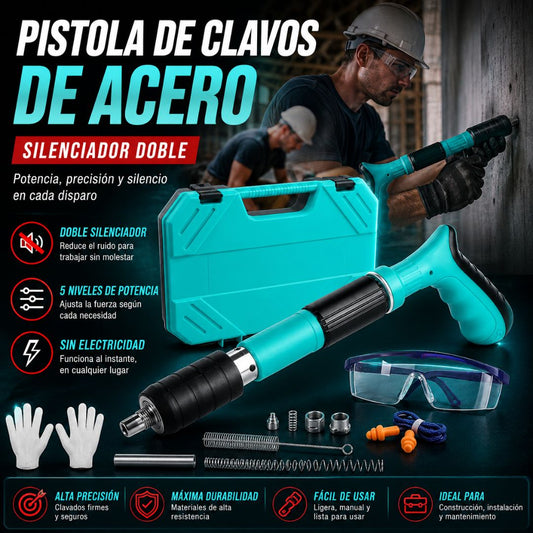 PISTOLA DE CLAVOS DE ACERO