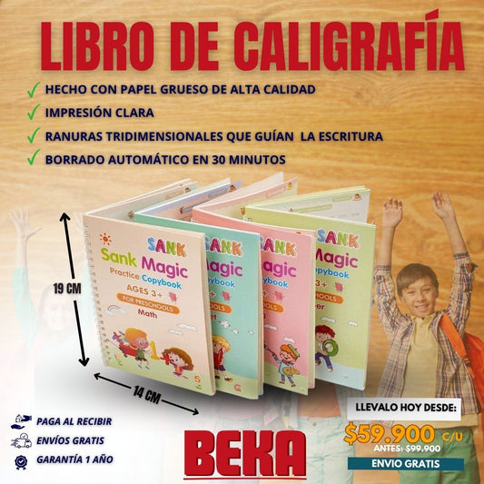 LIBRO CALIGRAFIA MONTESSORI SET X4