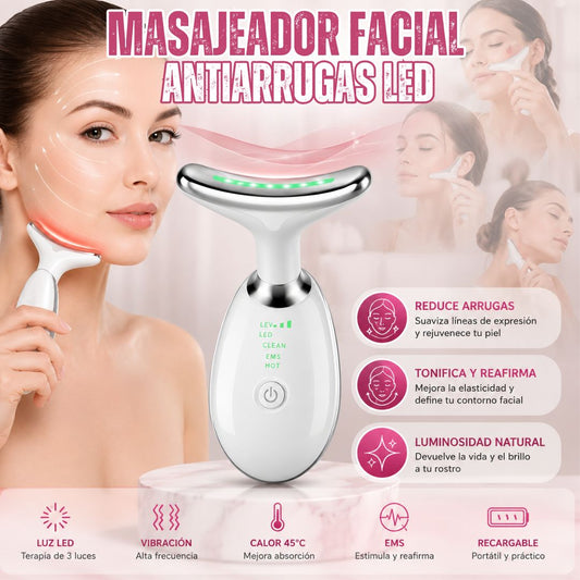 MASAJEADOR FACIAL ANTIARRUGAS LED
