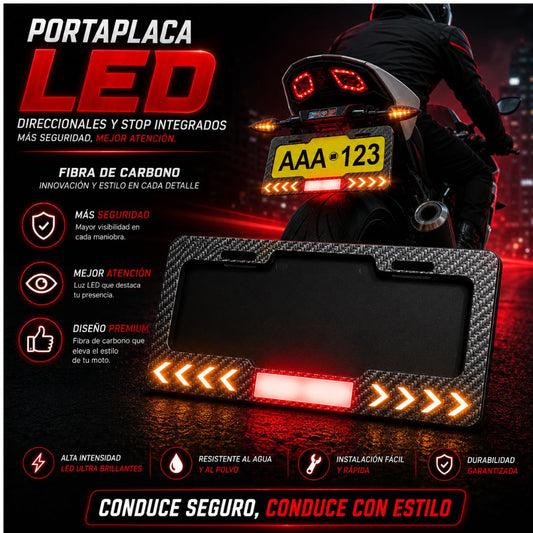 PORTA PLACA CON LUZ LED