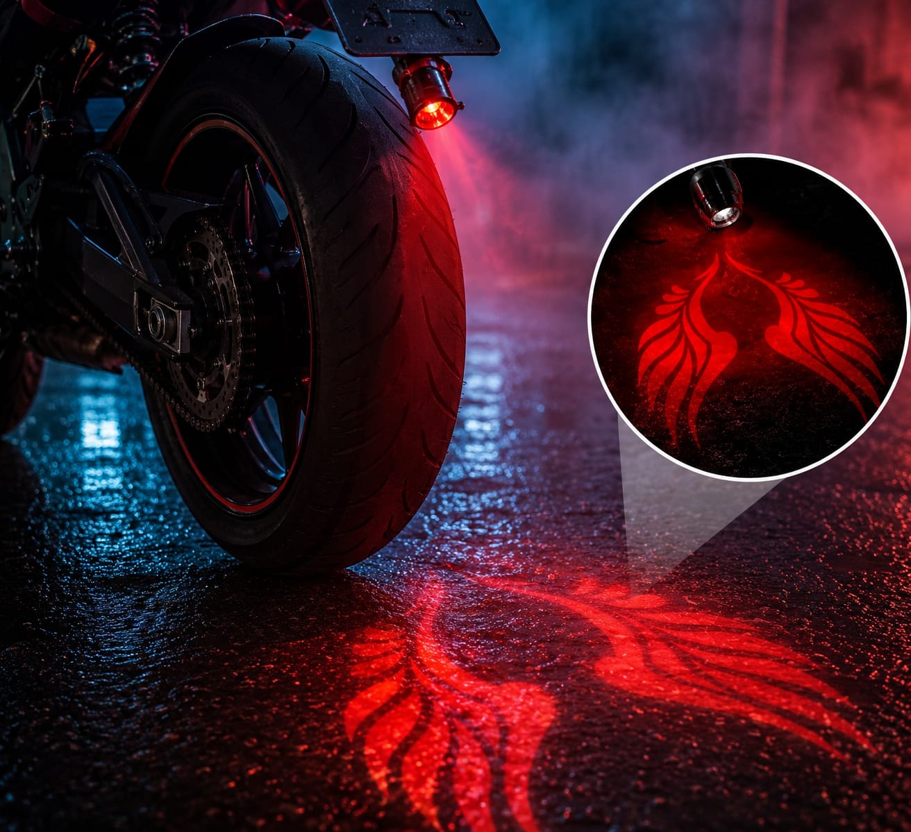PROYECTOR LED DE ALAS PARA MOTO