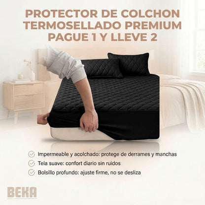 PROTECTOR DE COLCHON TERMOSELLADO PREMIUM PAGUE 1 Y LLEVE 2