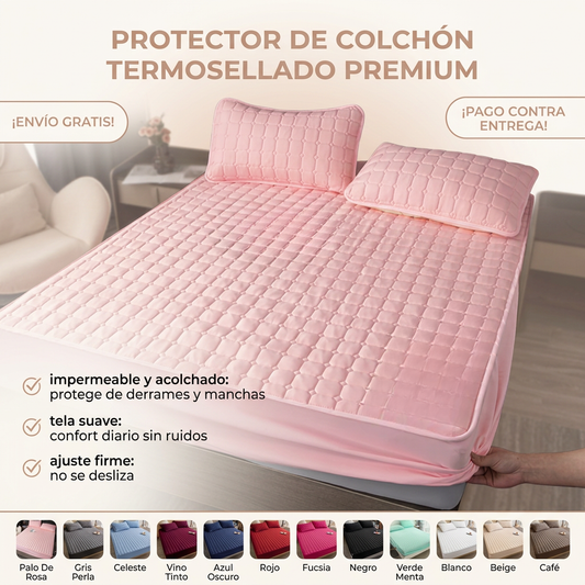 PROTECTOR DE COLCHON TERMOSELLADO PREMIUM PAGUE 1 Y LLEVE 2