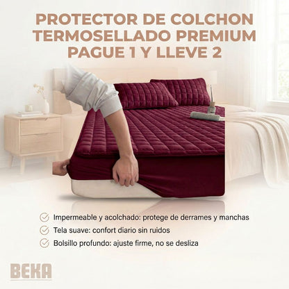PROTECTOR DE COLCHON TERMOSELLADO PREMIUM PAGUE 1 Y LLEVE 2