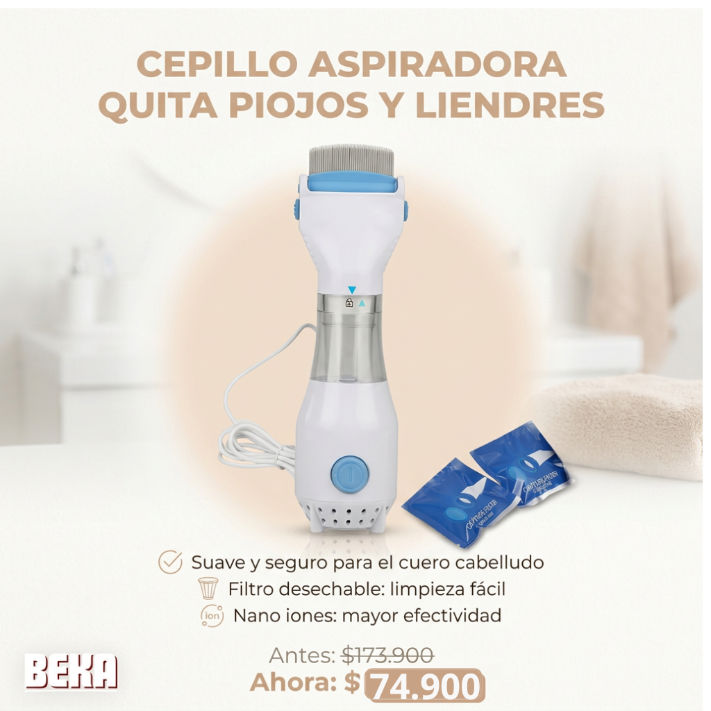 CEPILLO ASPIRADORA QUITA PIOJOS Y LIENDRES