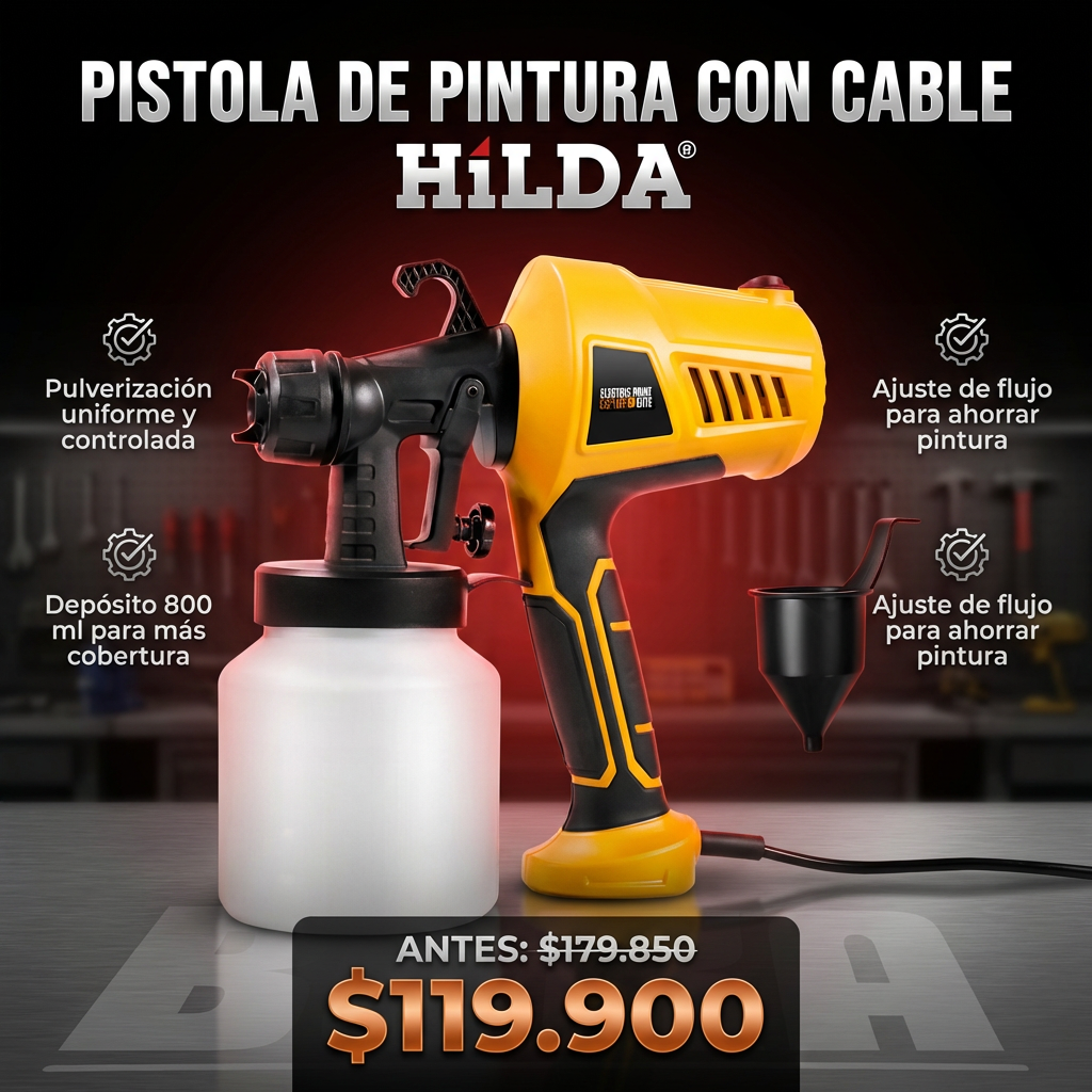 PISTOLA DE PINTURA CON CABLE HILDA