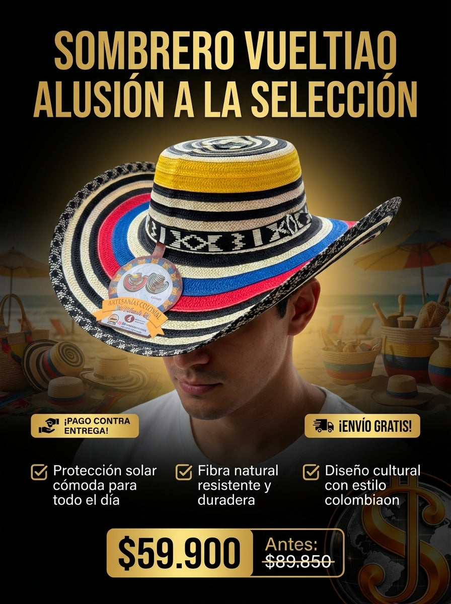 SOMBRERO VUELTIAO CONMERORATIVO SELECCION COLOMBIA | 🇨🇴