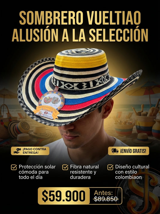 SOMBRERO VUELTIAO CONMERORATIVO SELECCION COLOMBIA | 🇨🇴