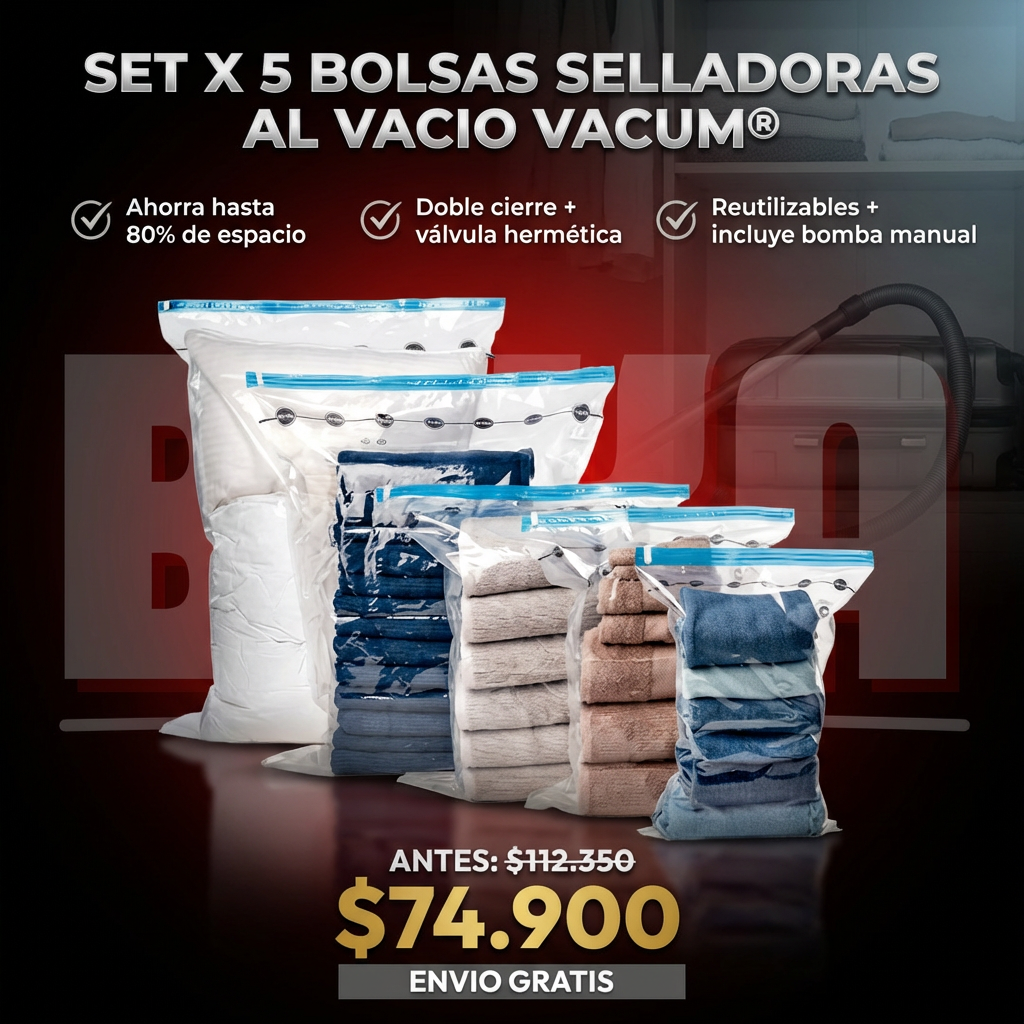 SET X 5 BOLSAS  SELLADORAS AL VACIO VACUM®-