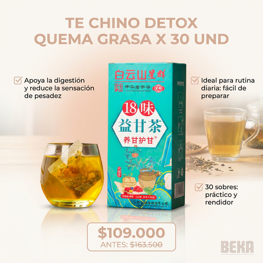 TE CHINO DETOX QUEMA GRASA X 30 UND