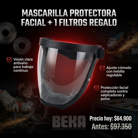 Mascarilla Protectora Facial +1 filtros
