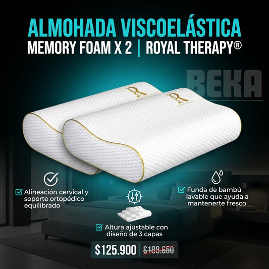 ALMOHADA VISCOELÁSTICA MEMORY FOAM X 2 | ROYAL THERAPY®