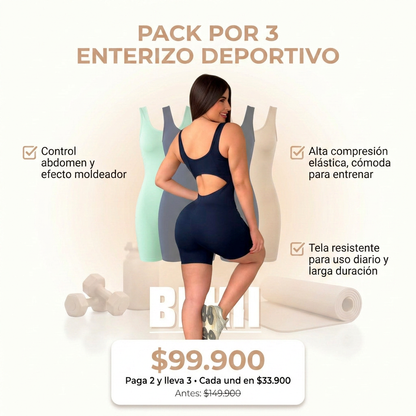 PACK POR 3 ENTERIZO DEPORTIVO