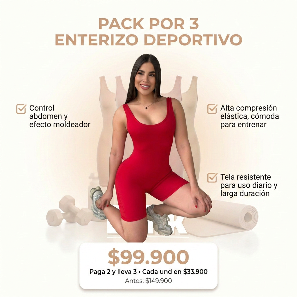 PACK POR 3 ENTERIZO DEPORTIVO